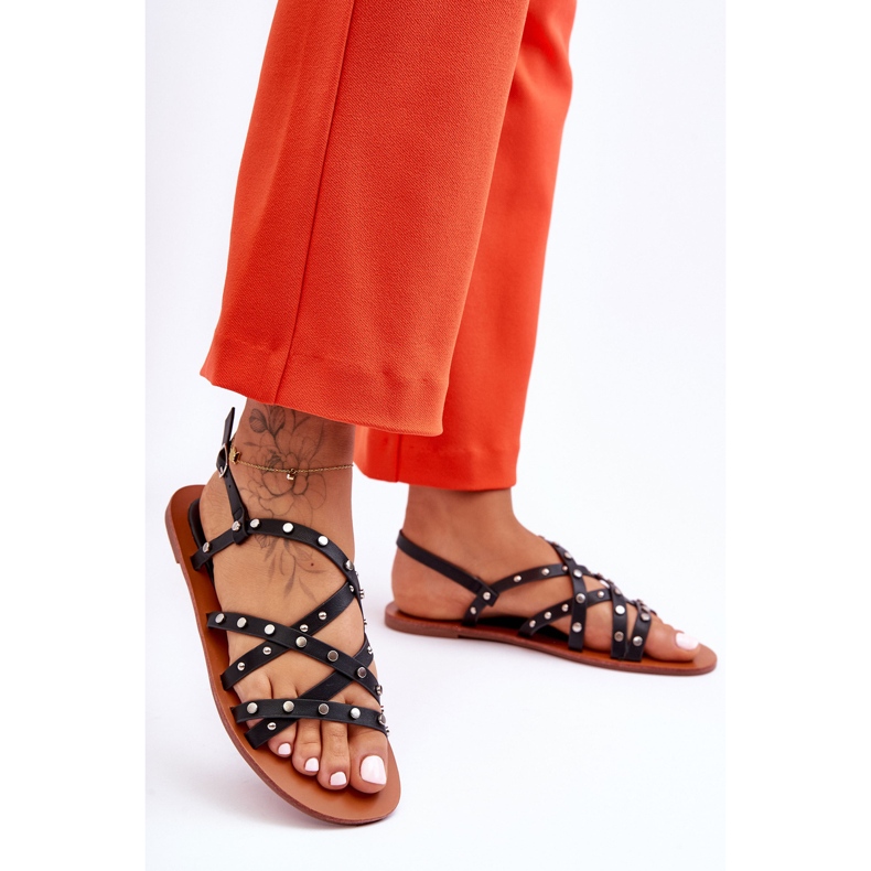 Sandales pour femmes avec ornements Noir Alemona 1