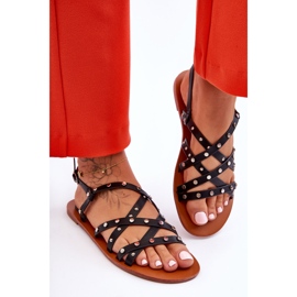 Sandales pour femmes avec ornements Noir Alemona 2