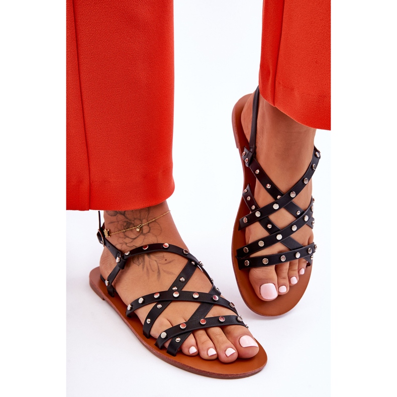 Sandales pour femmes avec ornements Noir Alemona 2