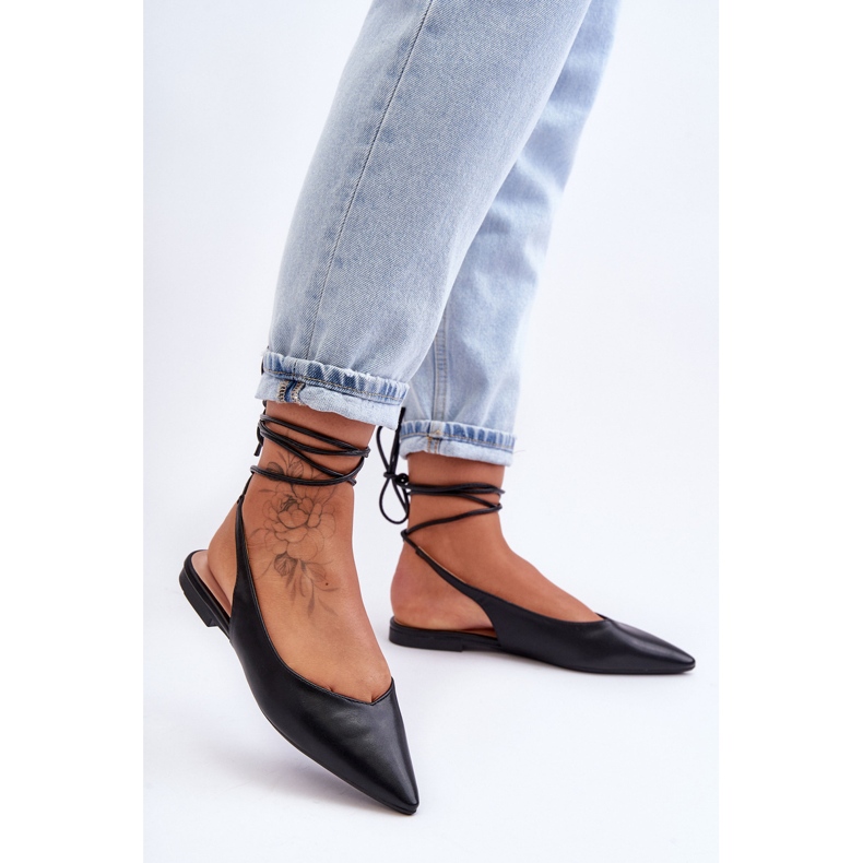 PG1 Ballerines à lacets pour femmes Noir Lilly Ann 1