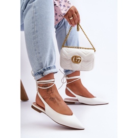 PG1 Ballerines à Lacets pour Femme Blanc Lilly Ann 1