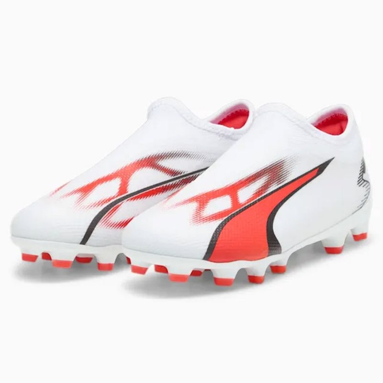 Puma Ultra Match Ll FG/AG Jr 107514-01 chaussures de football blanc blanc 1