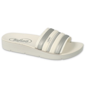 Chaussons enfants Befado 067Y001 beige à rayures blanche 3