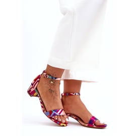 STEPHAN Sandales à talons hauts en satin à motifs Red Mix Inspire Me! multicolore 4