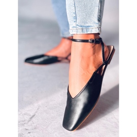 Ballerines à talon ouvert de Gianna Black le noir 5