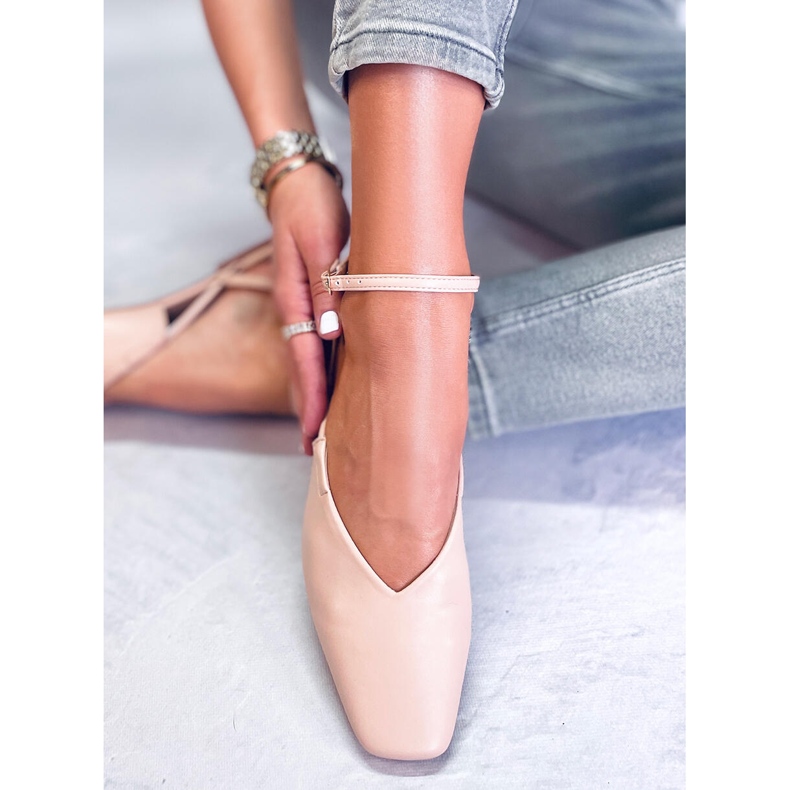 Ballerines à talon ouvert de Gianna Nude beige 1