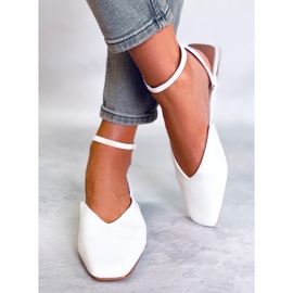 Ballerines à talon ouvert de Gianna White blanche 5