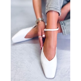 Ballerines à talon ouvert de Gianna White blanche 3