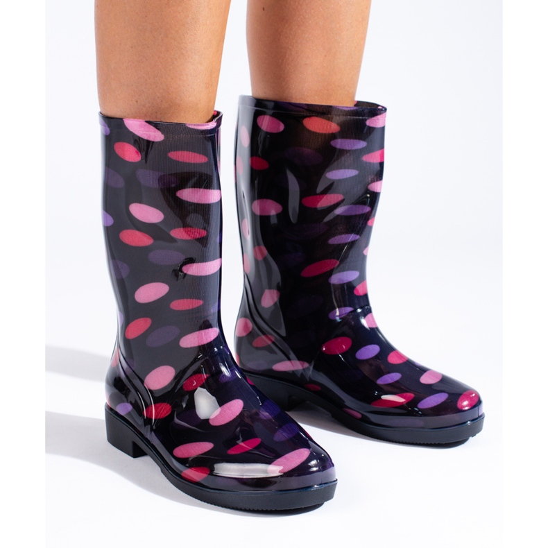 Bottes hautes multicolores Shelovet pour femme noir 1