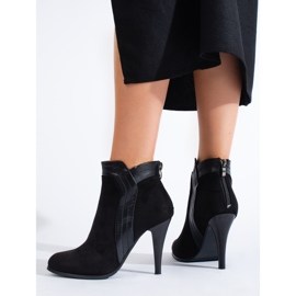 Bottes à talons hauts en daim noir de Shelovet le noir 1
