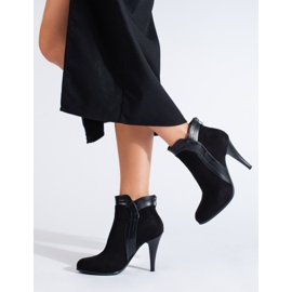 Bottes à talons hauts en daim noir de Shelovet le noir 2