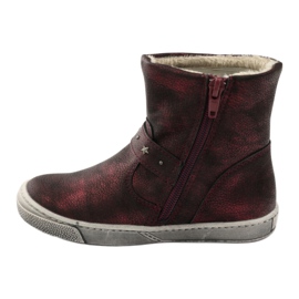 American Club Bottes d'hiver, bottes bordeaux avec une fermeture éclair américaine rouge 2
