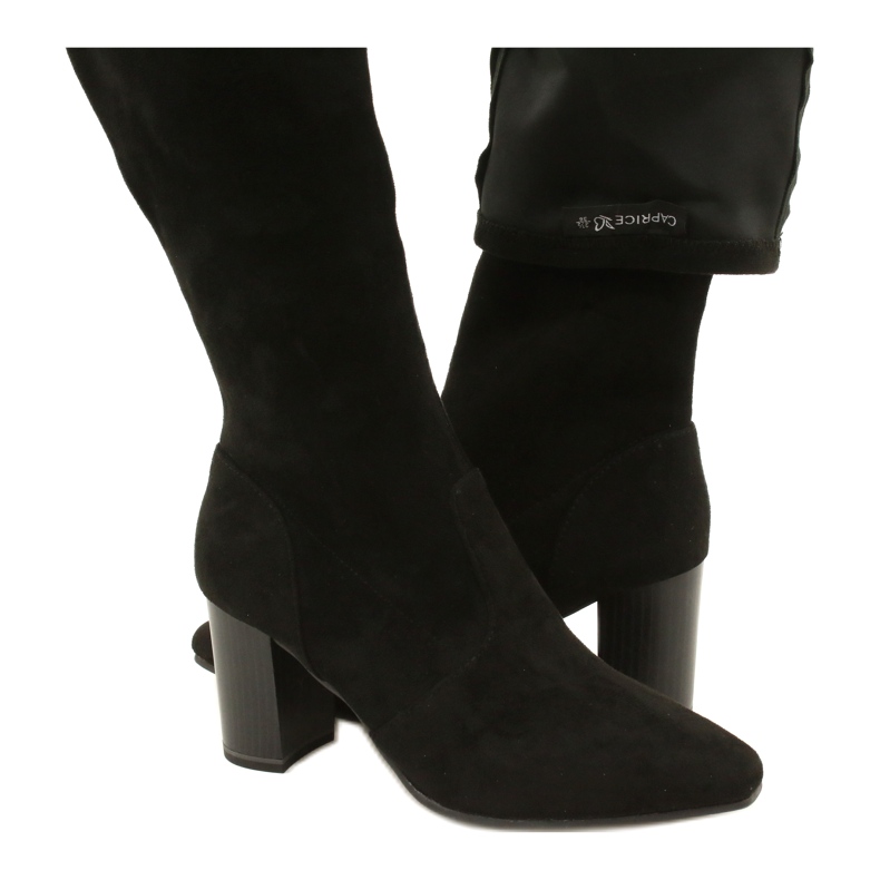 Bottes stretch noires pour femmes Caprice 9-25520-41 044 bottes hauteur genou noires 5