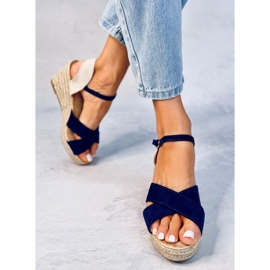Sandales compensées espadrilles Willa bleues 3