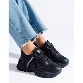 Seastar Baskets noires Shelovet femme à semelle épaisse 1