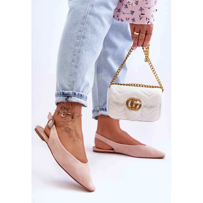 PS1 Kenra Ballerines femme en daim rose 1