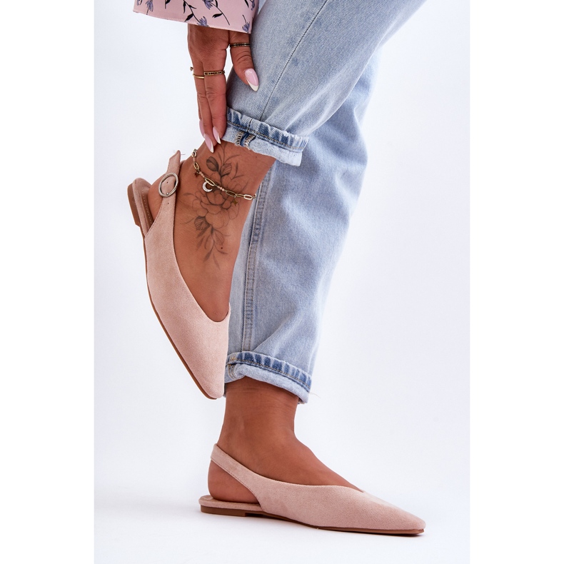 PS1 Kenra Ballerines femme en daim rose 2
