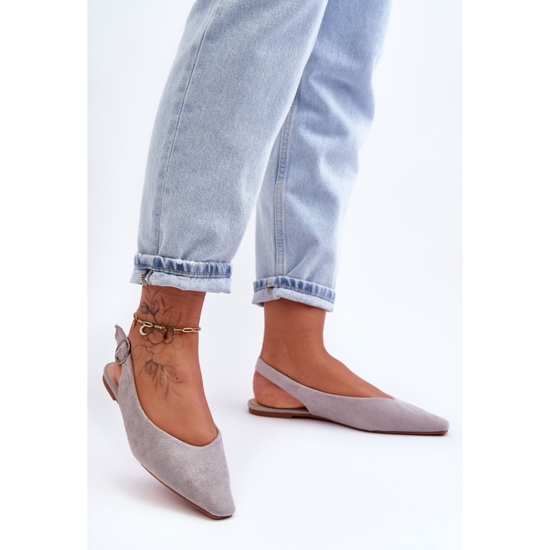 PS1 Kenra Ballerines en daim grises femme 1