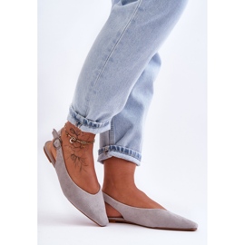 PS1 Kenra Ballerines en daim grises femme 6