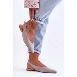 PS1 Kenra Ballerines en daim grises femme 3