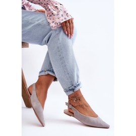 PS1 Kenra Ballerines en daim grises femme 4