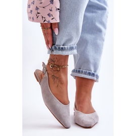 PS1 Kenra Ballerines en daim grises femme 7