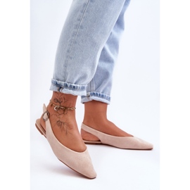 PS1 Kenra Ballerines en daim beiges femme 1