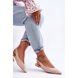 PS1 Kenra Ballerines en daim beiges femme 3