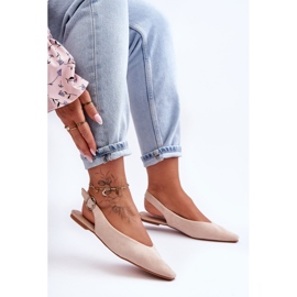 PS1 Kenra Ballerines en daim beiges femme 4
