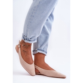 PS1 Kenra Ballerines en daim beiges femme 5