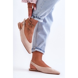 PS1 Kenra Ballerines en daim beiges femme 2