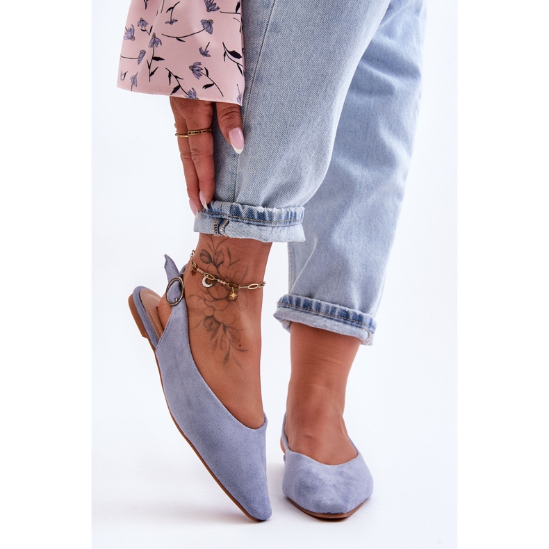 PS1 Kenra Ballerines Femme En Daim Bleu 1