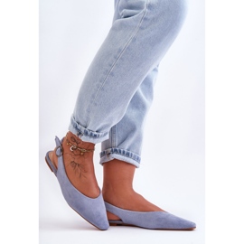 PS1 Kenra Ballerines Femme En Daim Bleu 4