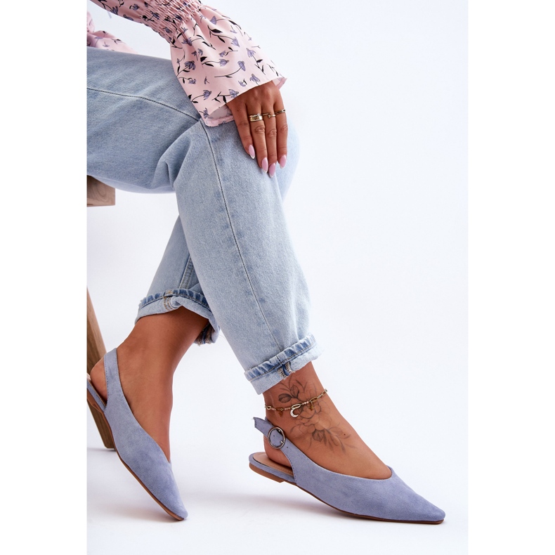 PS1 Kenra Ballerines Femme En Daim Bleu 2
