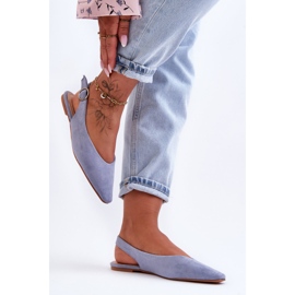 PS1 Kenra Ballerines Femme En Daim Bleu 5