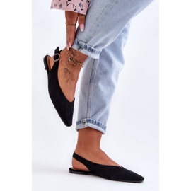 PS1 Kenra Ballerines en daim noires femme le noir 1