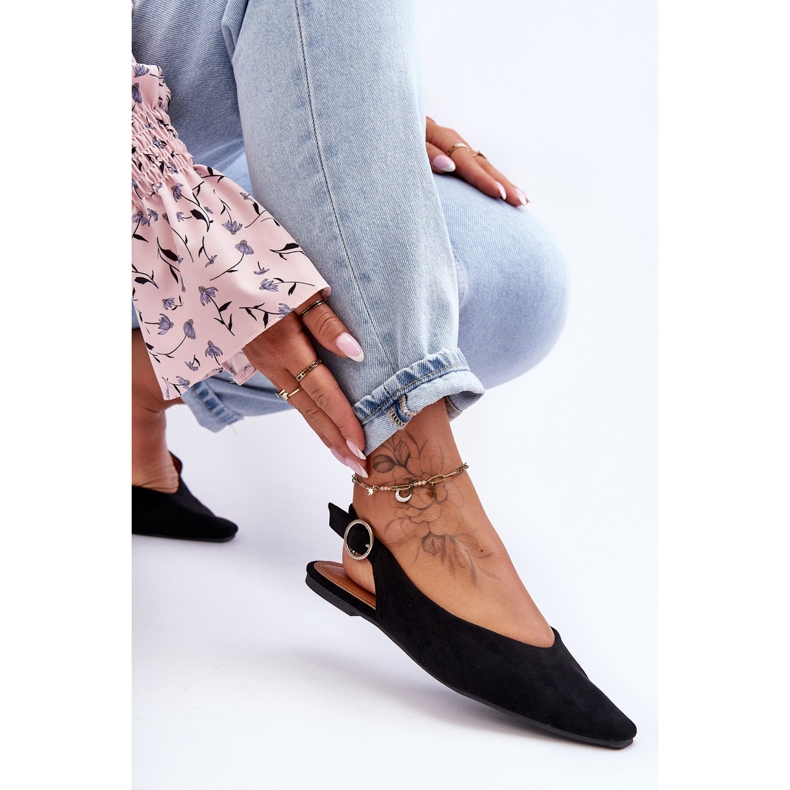 PS1 Kenra Ballerines en daim noires femme 2