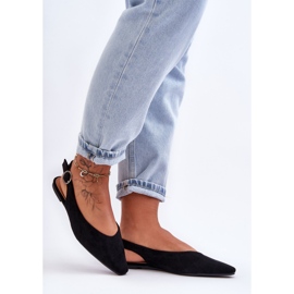 PS1 Kenra Ballerines en daim noires femme le noir 5