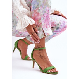 Sandales à talons hauts en daim classiques Tossa vert 5