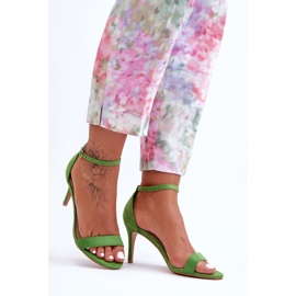 Sandales à talons hauts en daim classiques Tossa vert 6