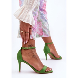 Sandales à talons hauts en daim classiques Tossa vert 4