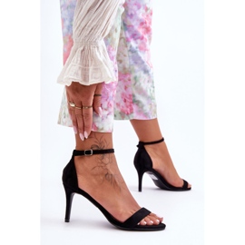 Sandales classiques en daim sur un talon haut Tossa noir le noir 3