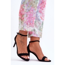 Sandales classiques en daim sur un talon haut Tossa noir le noir 6