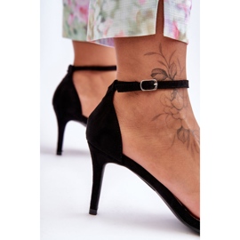 Sandales classiques en daim sur un talon haut Tossa noir le noir 5