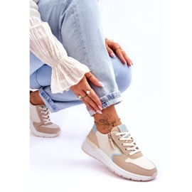 PA1 Chaussures de sport pour femmes avec fermeture éclair Beige Larisa 4