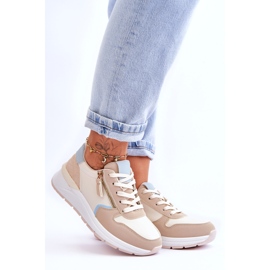 PA1 Chaussures de sport pour femmes avec fermeture éclair Beige Larisa 5