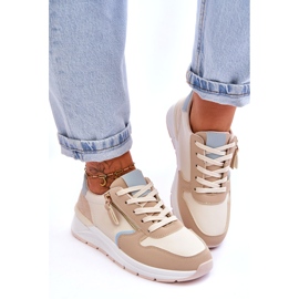 PA1 Chaussures de sport pour femmes avec fermeture éclair Beige Larisa 3