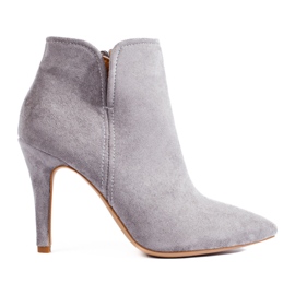 Bella Paris Bottes classiques sur un talon haut gris 1