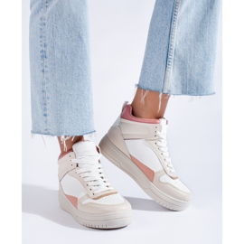 Baskets montantes Shelovet beiges, femmes 1