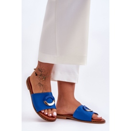 Chaussons Femme Bleu Sherry Ornés 1 Chaussons Femme Bleu Sherry Ornés 1